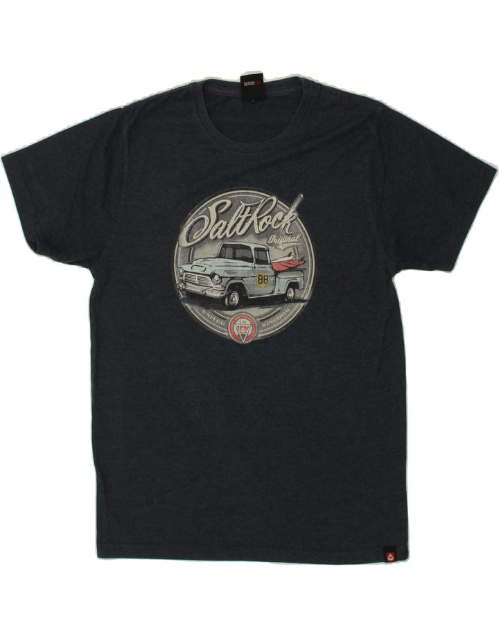 SALTROCK Mens Graphic T-Shirt Top Small Navy Blue Cotton Vintage Saltrock and Second-Hand Saltrock from Messina Hembry 