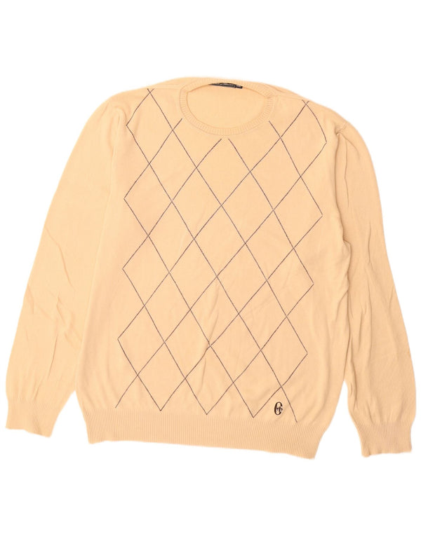 Maglione maglione girocollo da uomo Conte of Florence 2XL Beige Argyle/Diamond