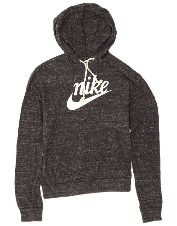 Felpa con cappuccio Nike Graphic Relaxed Fit da donna UK 10 Small Grey Flecked