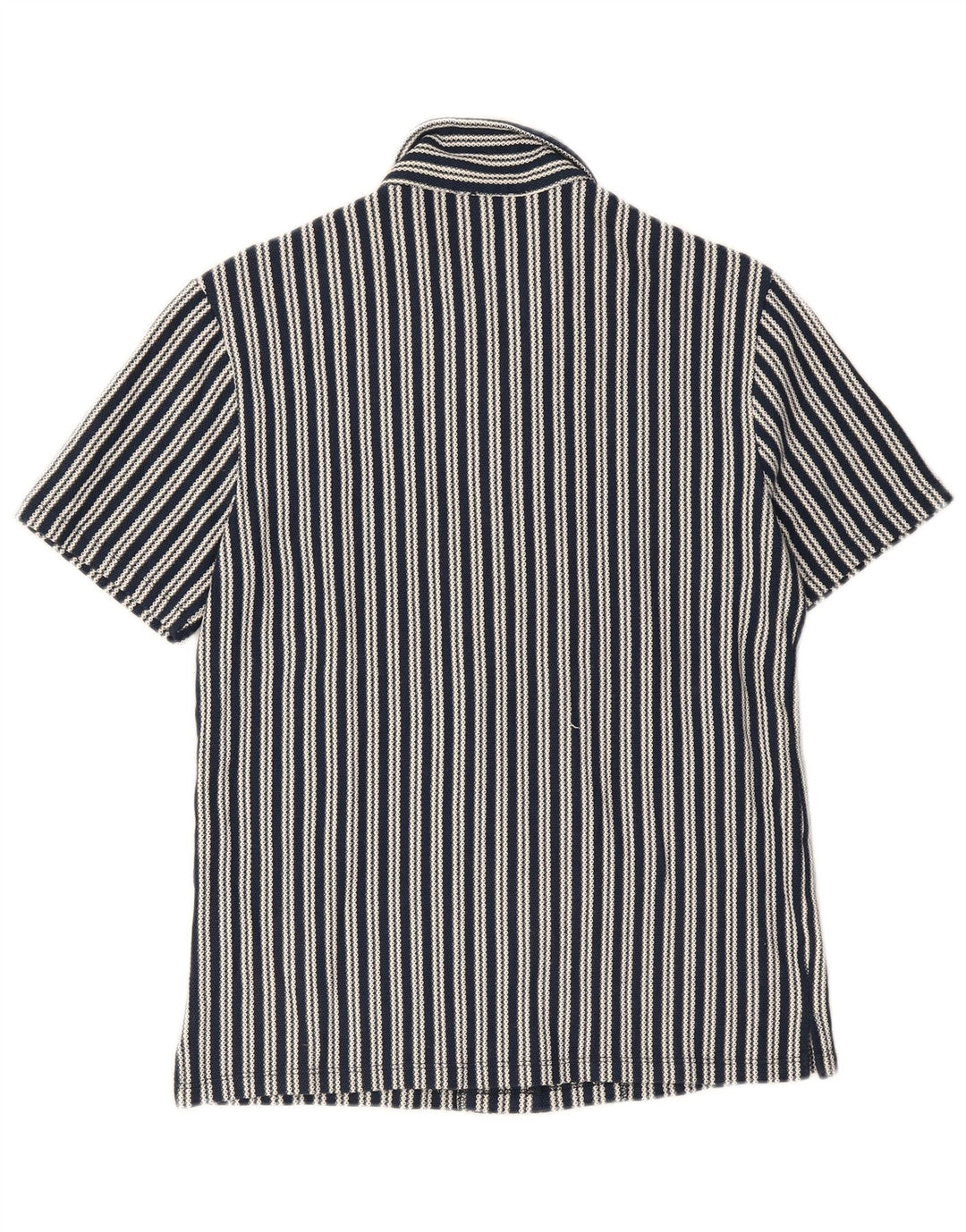 Camicia a maniche corte da uomo Reiss in cotone a righe blu navy medio