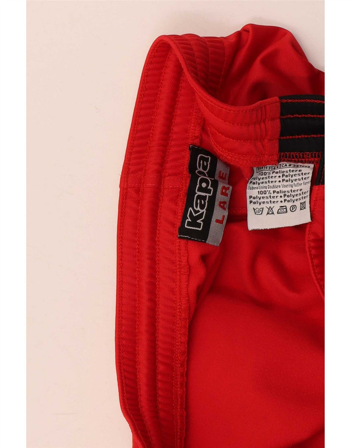 Pantaloni da tuta da uomo Kappa Large in poliestere color block rosso