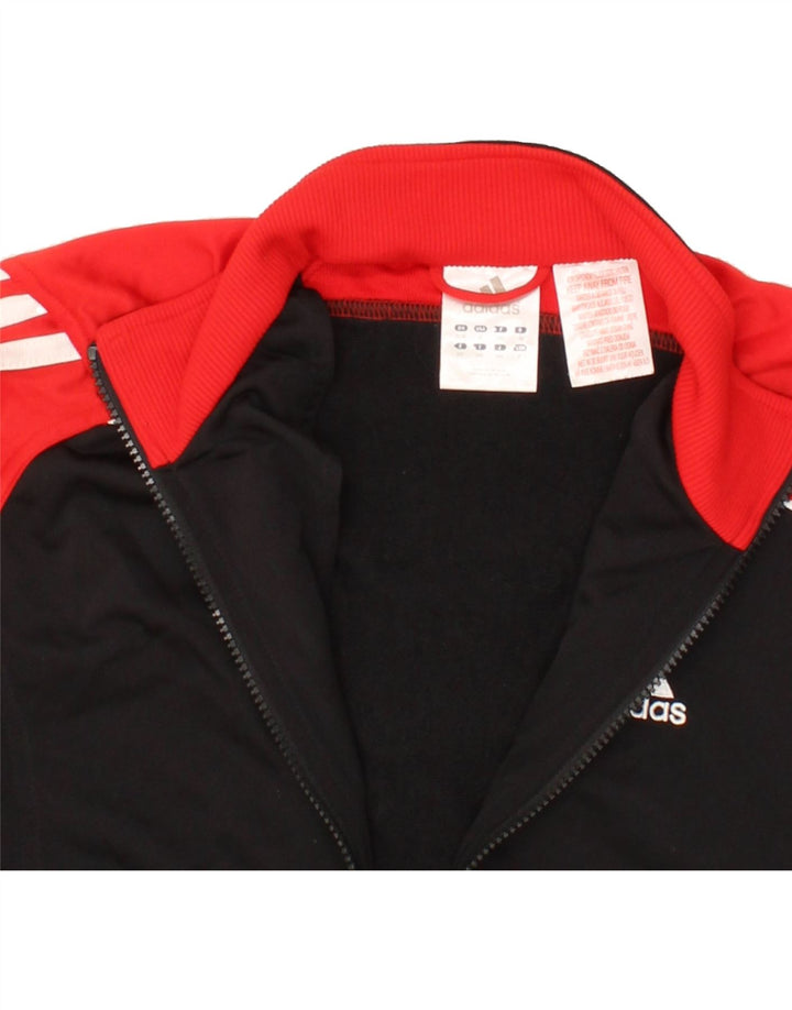 ADIDAS Boys Tracksuit Top Jacket 11-12 Years Large Black Colourblock Vintage Adidas and Second-Hand Adidas from Messina Hembry 