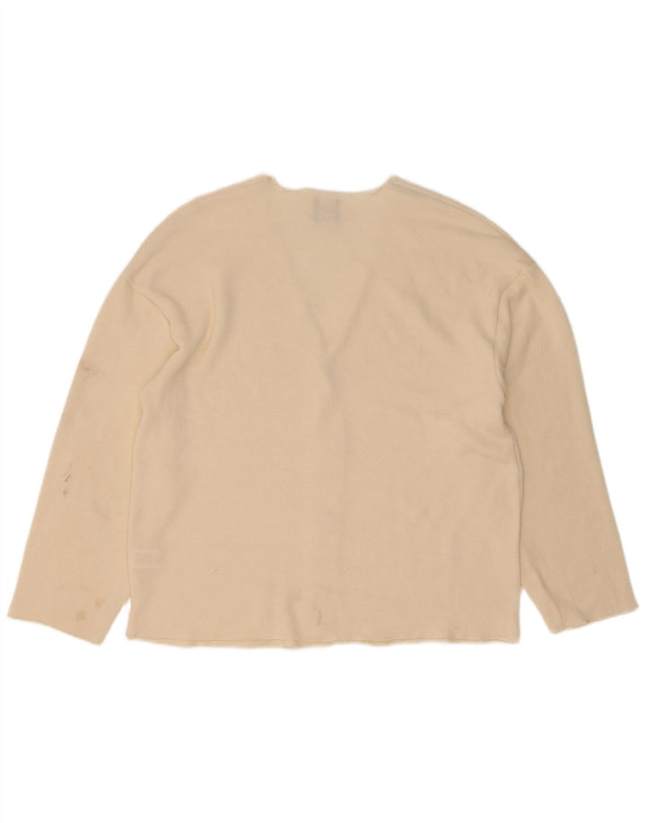 Top cardigan da donna Zara UK 14 viscosa bianco sporco medio
