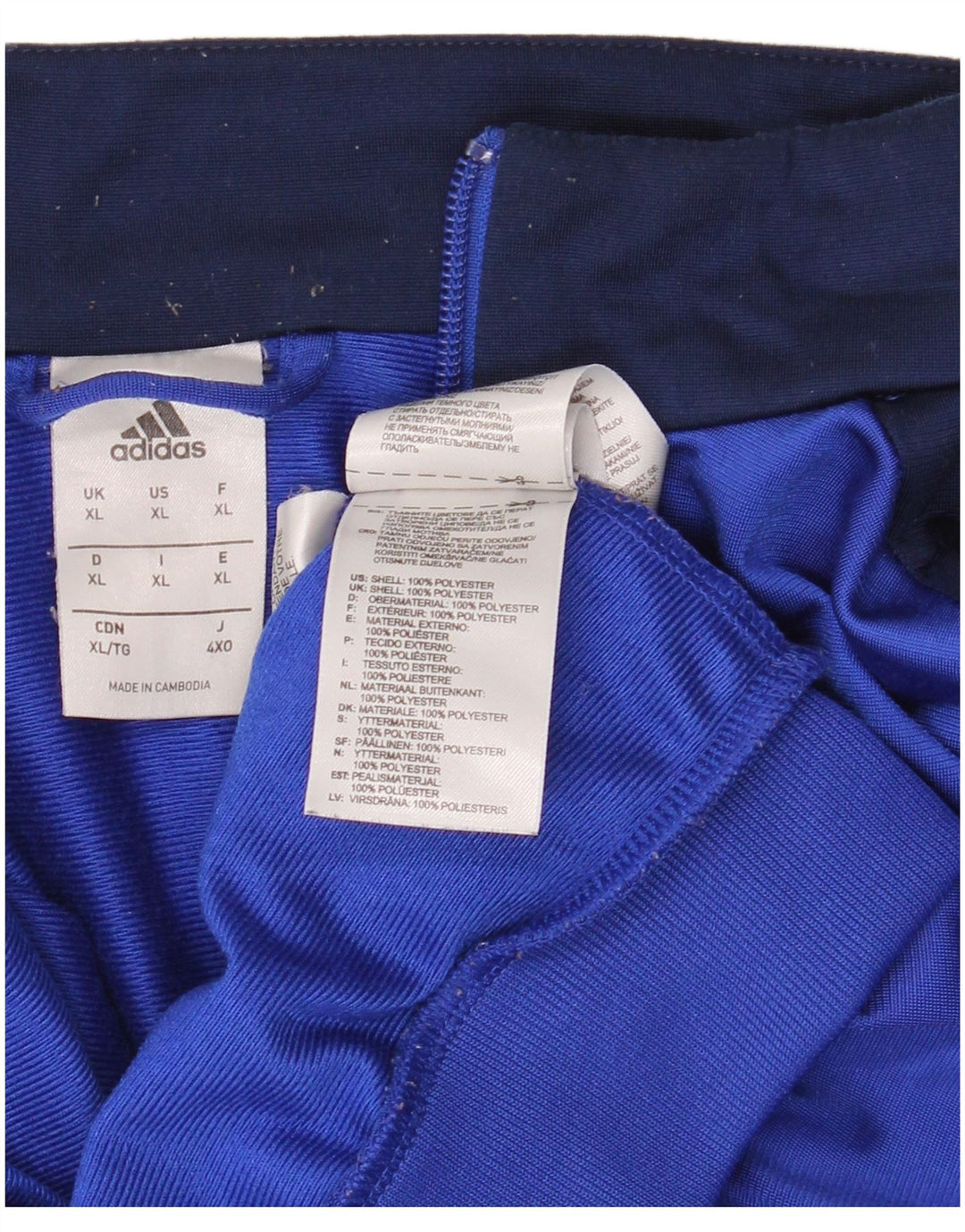 Giacca da ginnastica da uomo Adidas XL blu in poliestere color block