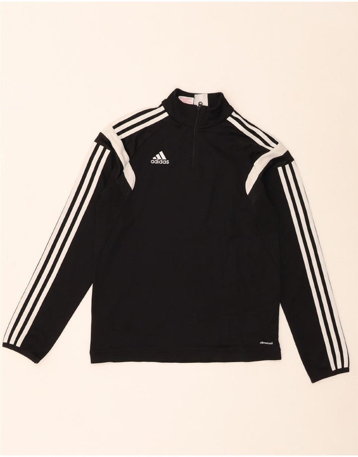 Top della tuta pullover Adidas Climalite da ragazzo 11-12 anni grande nera