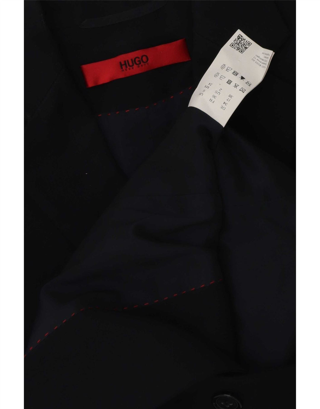 Giacca blazer a 2 bottoni da donna Hugo Boss UK 6 XS Lana vergine blu navy