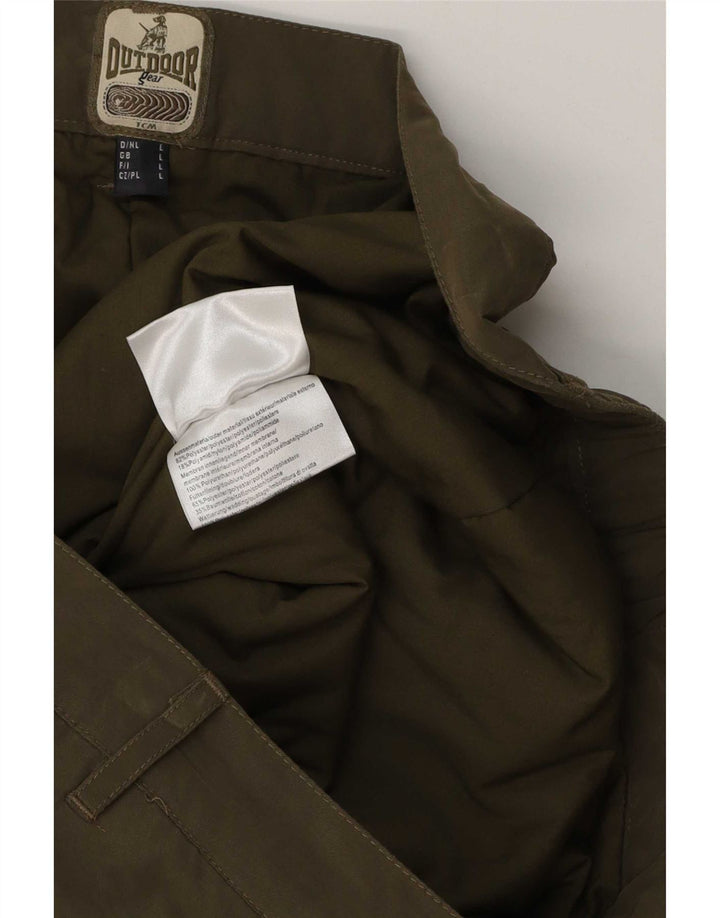 Pantaloni cargo dritti da uomo TCM con giacca a vento, grandi W36 L30 poliestere kaki
