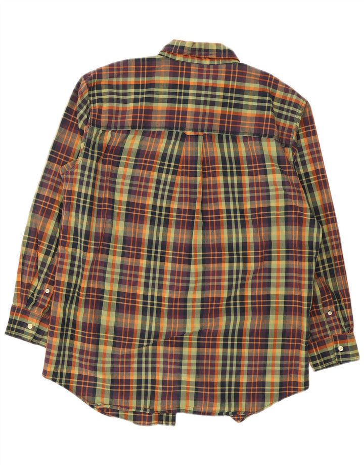 Chaps Camicia da uomo Easy Care, cotone a quadri verdi grandi