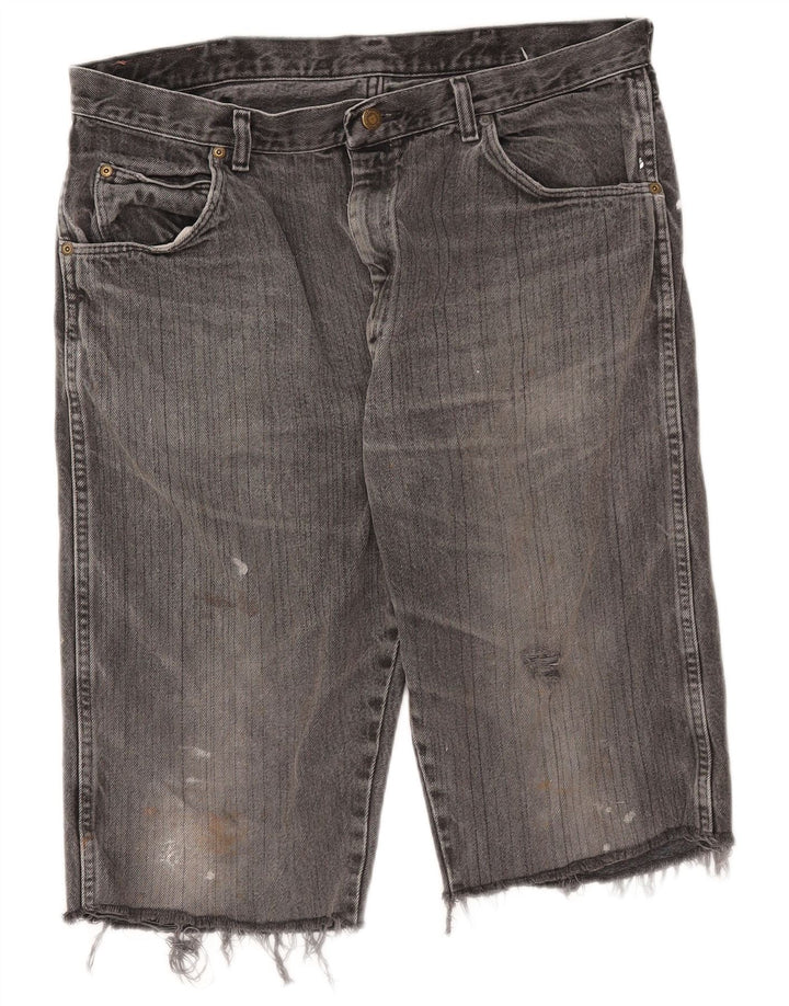 Pantaloncini di jeans da uomo WRANGLER W38 XL in cotone grigio