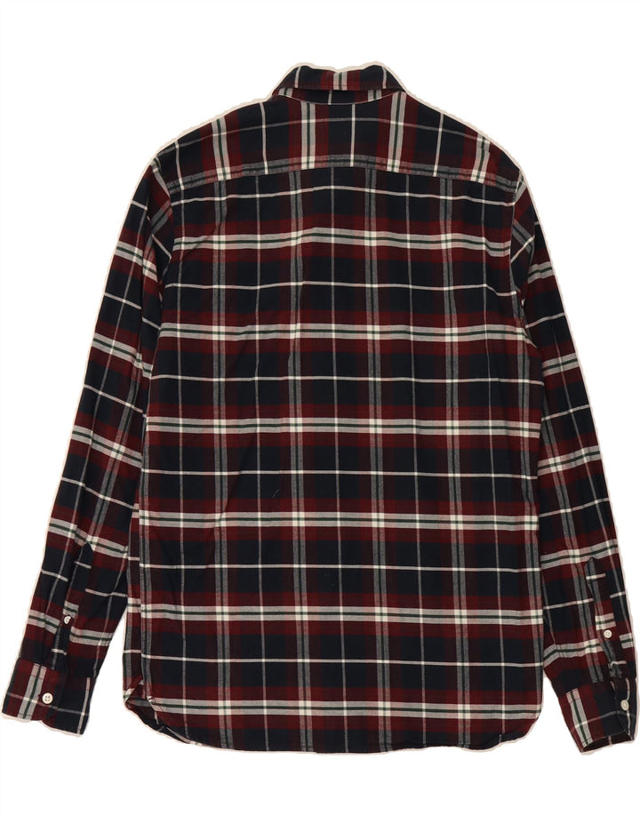 LEVI'S Mens Flannel Shirt Medium Navy Blue Check Cotton Vintage Levi's and Second-Hand Levi's from Messina Hembry 