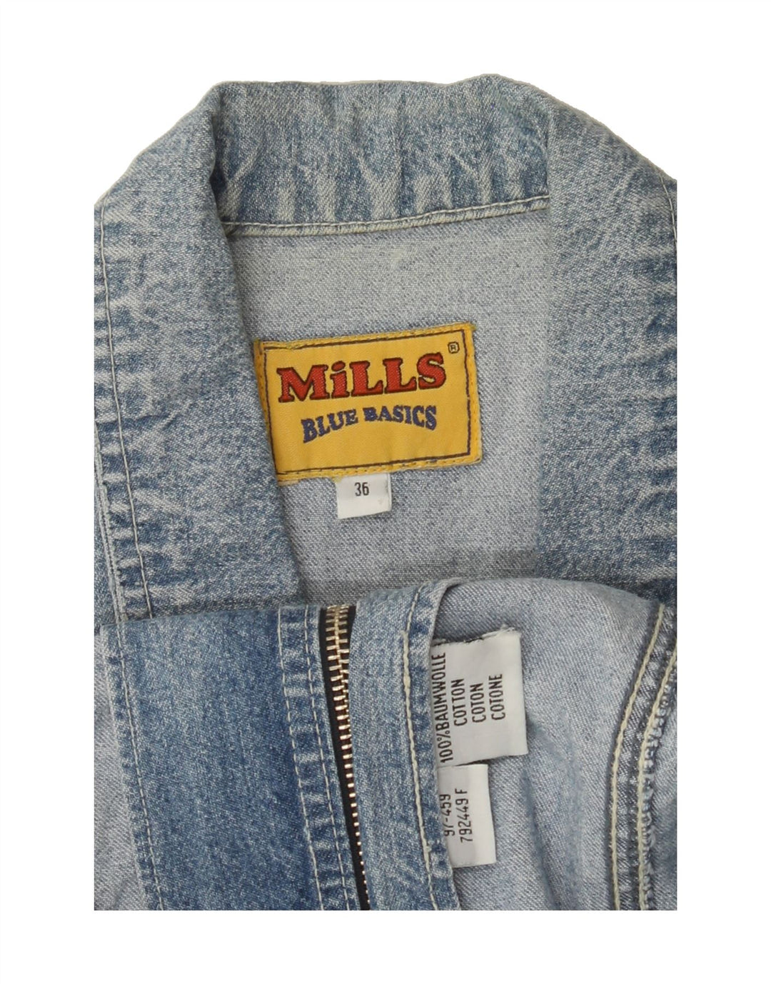 VINTAGE Womens Denim Gilet IT 36 XS Blue Cotton Vintage Vintage and Second-Hand Vintage from Messina Hembry 