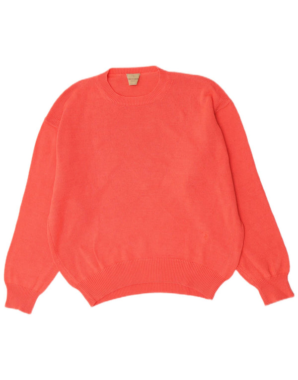 Maglione maglione girocollo oversize da donna Trussardi UK 10 piccolo cotone rosa