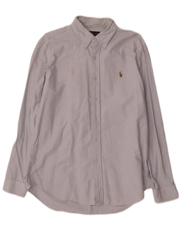 Camicia Ralph Lauren da uomo vestibilità classica, cotone gessato blu grande