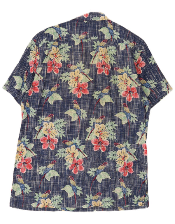 Camicia a maniche corte da uomo Izod Salt Water, grande cotone floreale blu