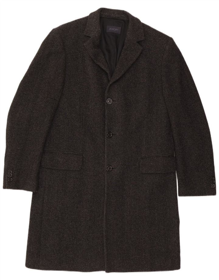 Cappotto da uomo Joop EU 52 XL Lana nera a spina di pesce
