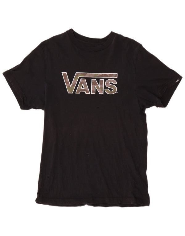 T-shirt grafica personalizzata da bambino Vans 14-15 anni XL in cotone nero