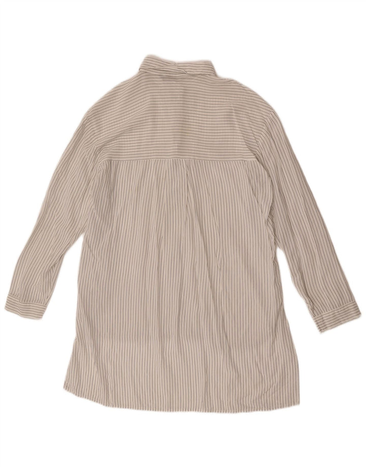 Maglia pullover trasparente da donna Zara UK 16 a righe grandi bianco sporco