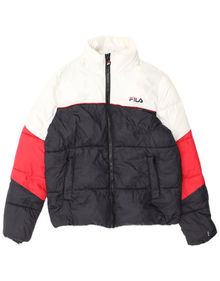 Giacca imbottita con cappuccio Fila da ragazzo 15-16 anni in nylon color block multicolore