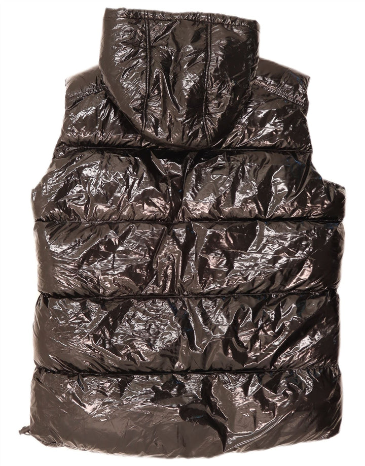 Gilet imbottito con cappuccio ZARA da uomo UK 38 medio nero poliestere