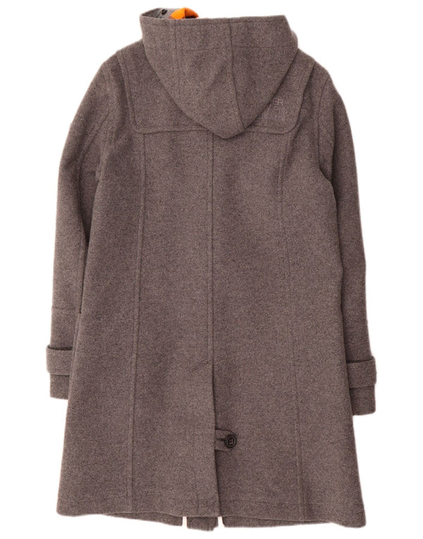 Montgomery con cappuccio da donna Superdry UK 12 Lana grigio medio