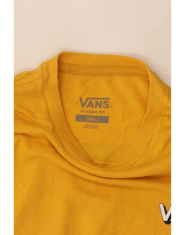 T-shirt grafica da uomo con vestibilità classica VANS, piccola, in cotone color block giallo