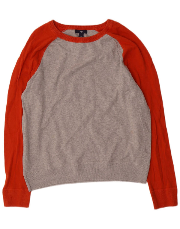 Maglione maglione da donna con scollo a barca Gap UK 14 Cotone color block grigio medio
