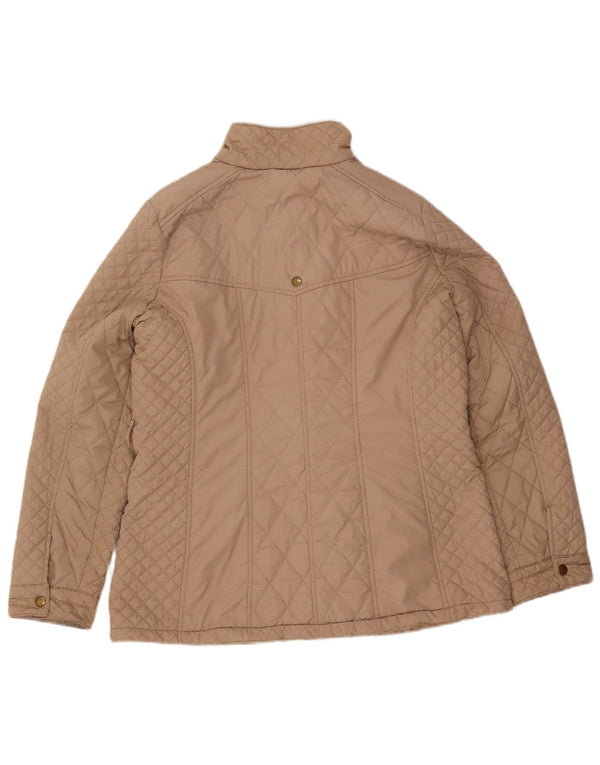 Wallis Womens Petite Quilted Jacket UK 14 Large Beige Polyester