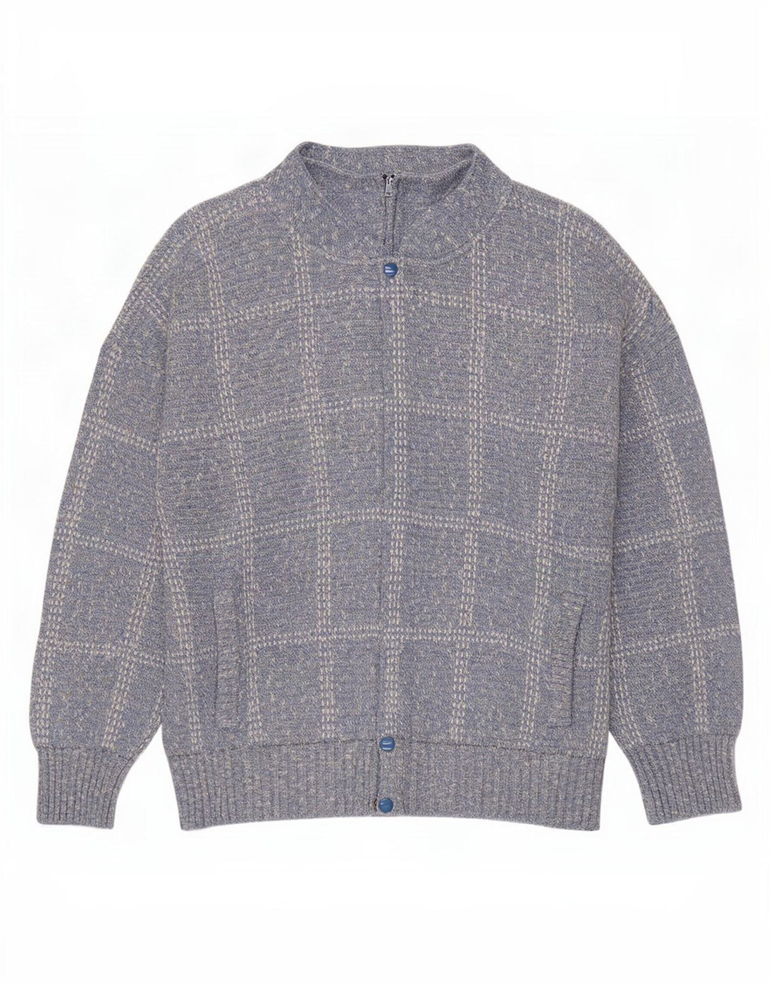 Maglione cardigan da uomo Rodes XL acrilico a quadri blu
