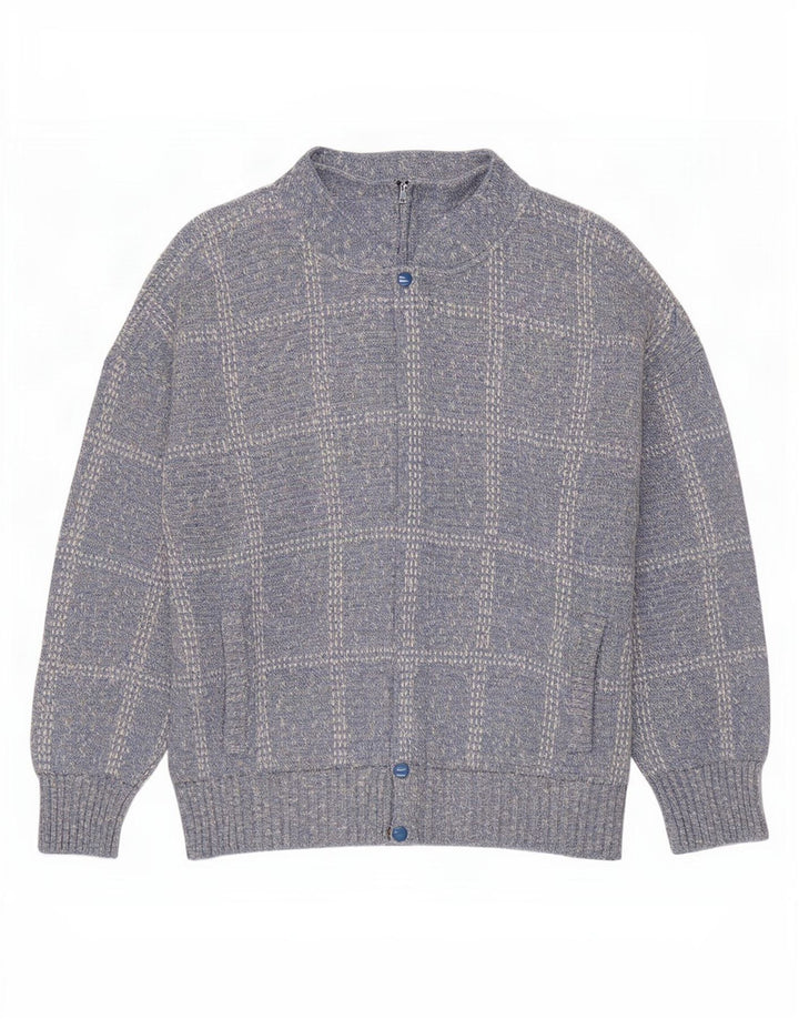 Maglione cardigan da uomo Rodes XL acrilico a quadri blu