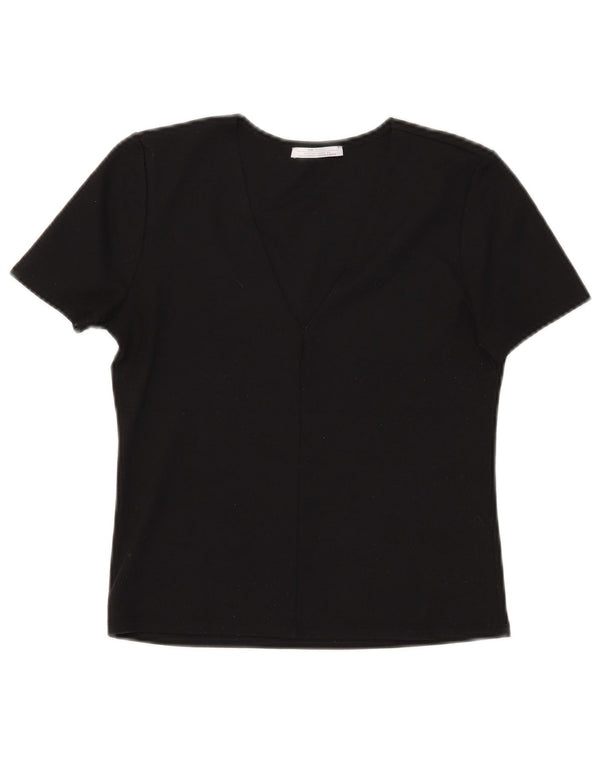 T-shirt corta Zara Trafaluc da donna UK 14 media nera