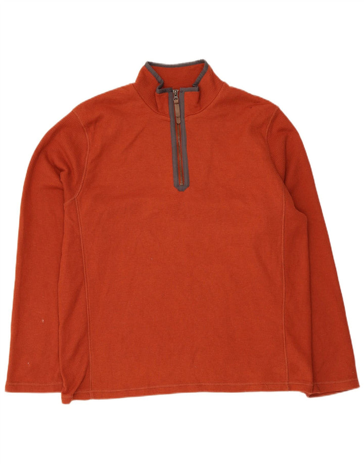 Felpa da uomo con collo con zip Mountain Warehouse Maglione in poliestere marrone medio