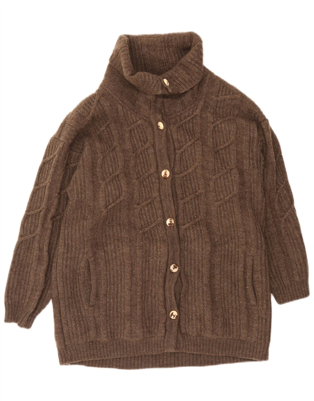 Maglione cardigan da donna Geiger EU 42 grande lana marrone