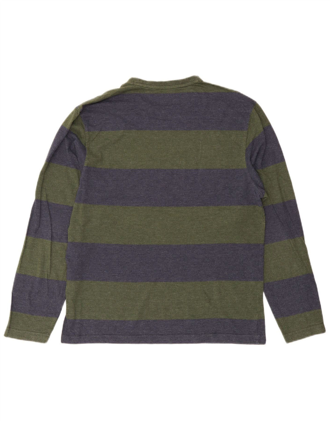 Top Izod da uomo a maniche lunghe in cotone a righe piccole verdi