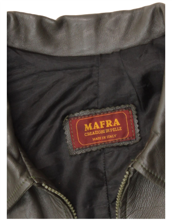 Giacca in pelle vintage da uomo UK 40 grande in pelle marrone
