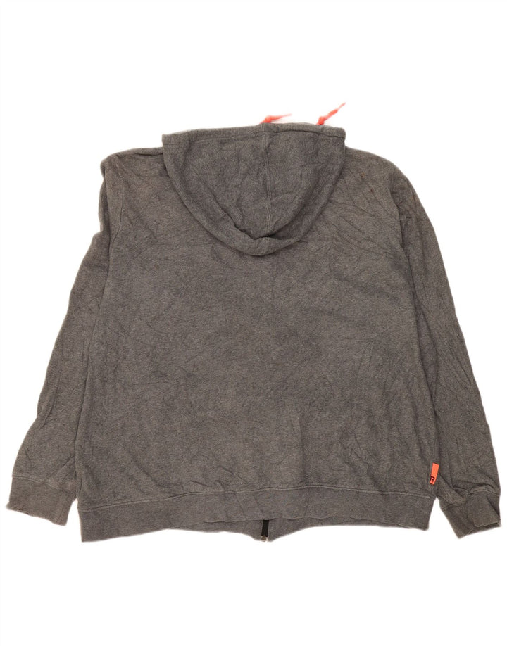 Felpa con cappuccio con zip grafica Reebok da uomo 2XL Grigia
