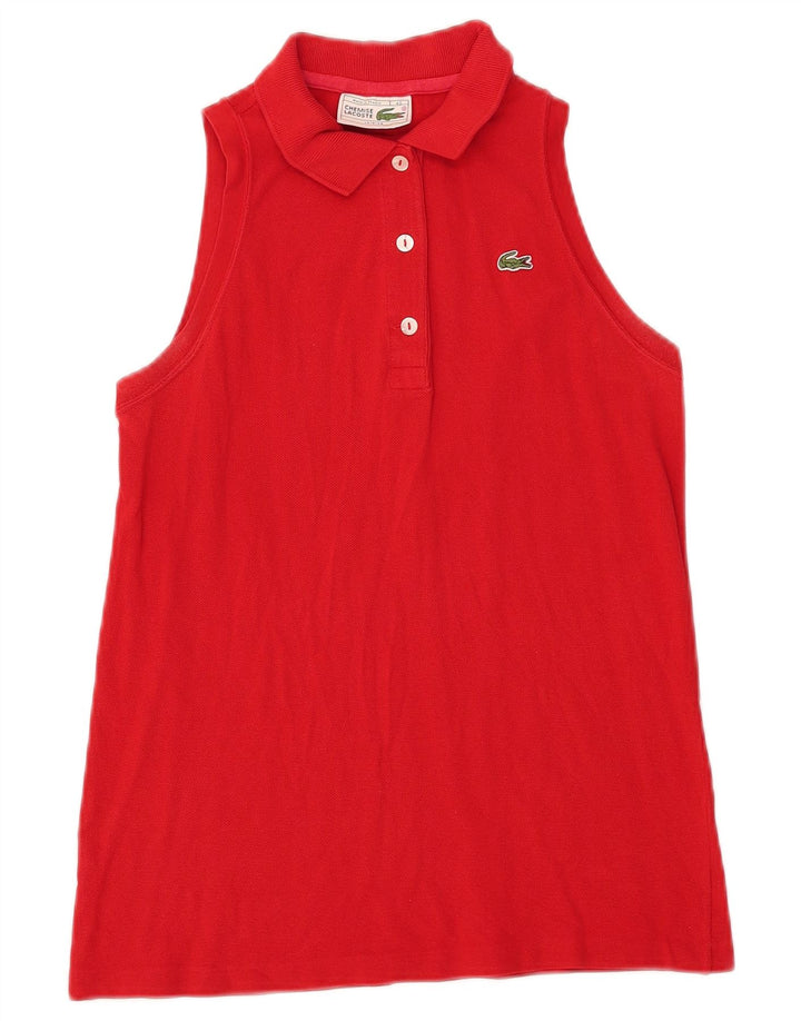 Polo senza maniche da donna Lacoste taglia 40 cotone rosso medio