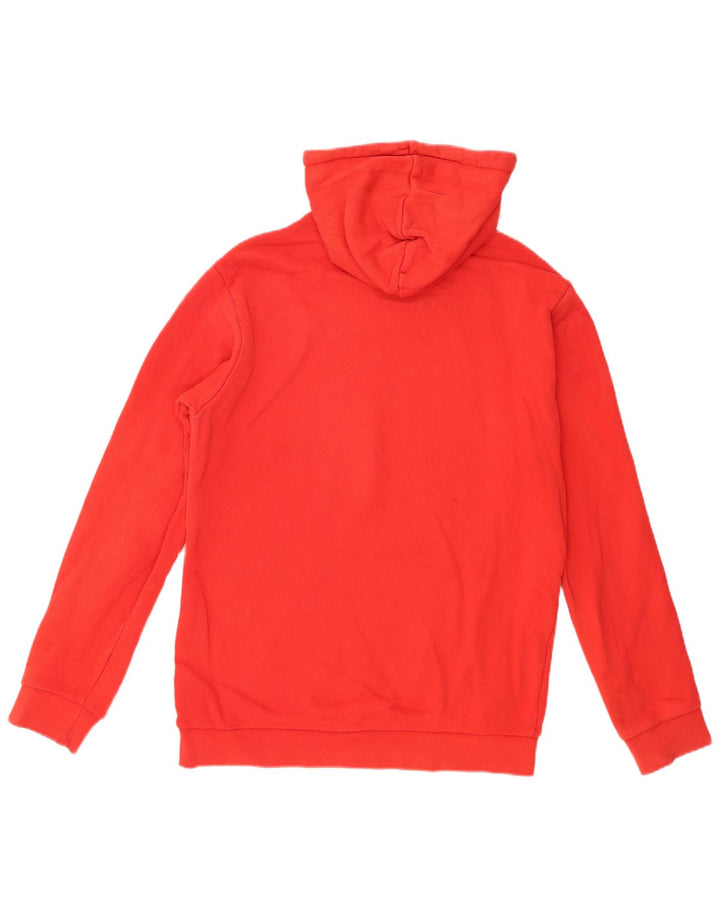 Maglione con cappuccio grafico da uomo Adidas in cotone rosso medio