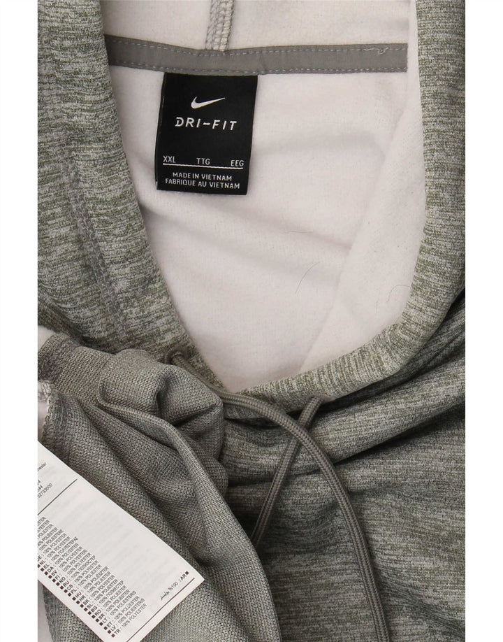 Felpa con cappuccio Nike Dri Fit da uomo 2XL poliestere chiazzato verde