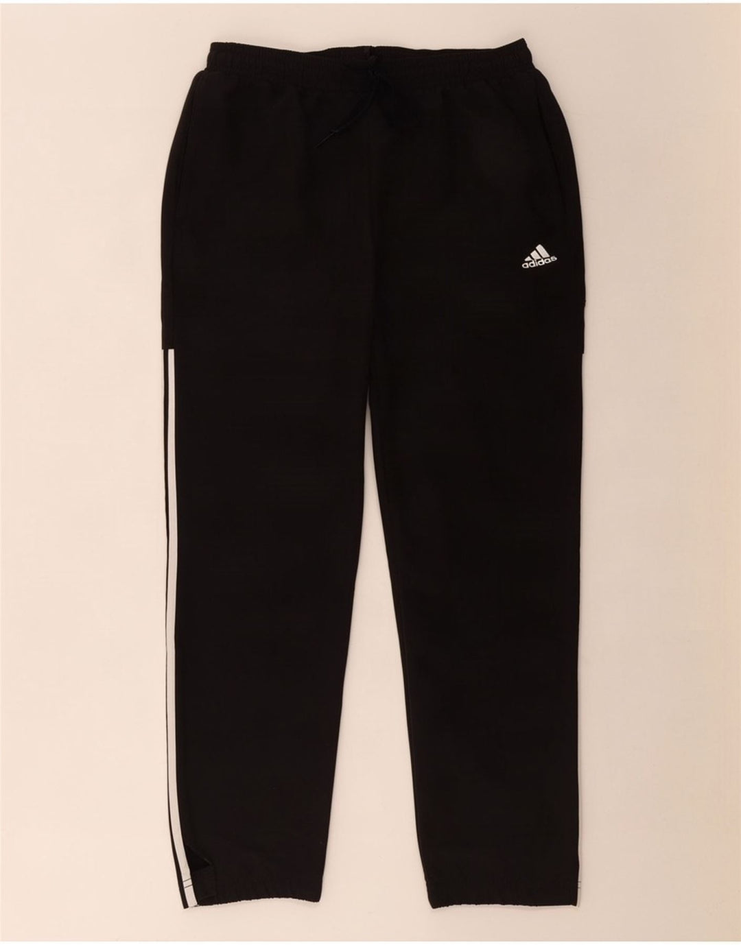 Pantaloni da tuta da uomo Adidas Large neri in poliestere