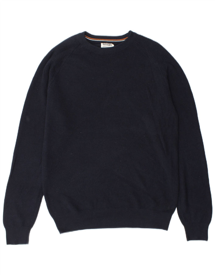 Maglione girocollo da uomo Essentials, grande, in cotone blu navy