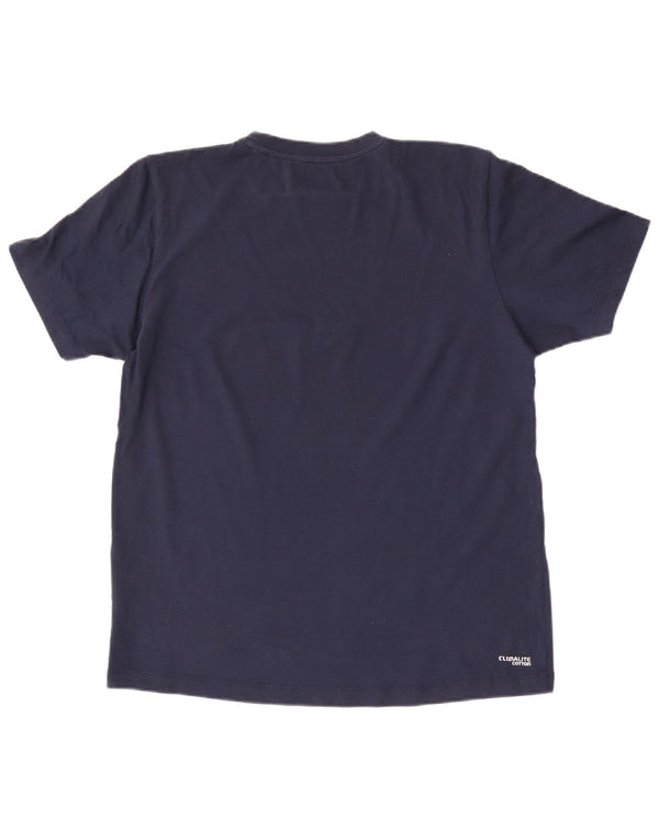 T-shirt grafica da uomo Adidas Top in cotone blu navy medio