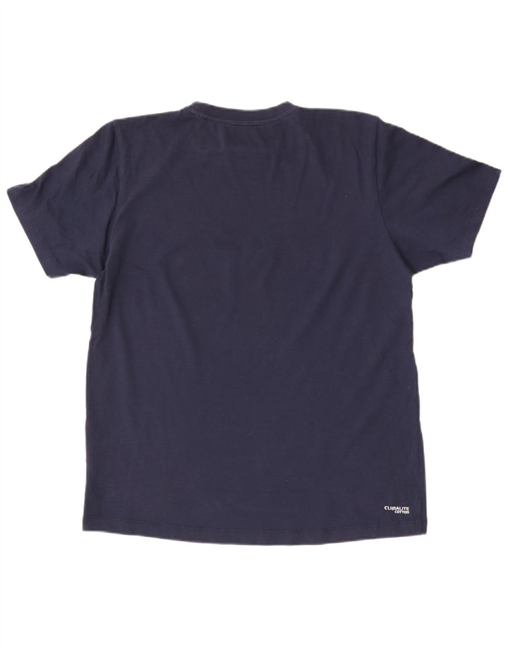 T-shirt grafica da uomo Adidas Top in cotone blu navy medio