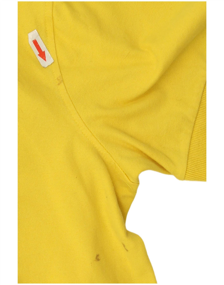 Polo Puma da uomo piccola in cotone giallo