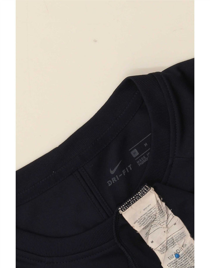 T-shirt Nike da uomo Dri Fit, top in poliestere color block medio blu navy