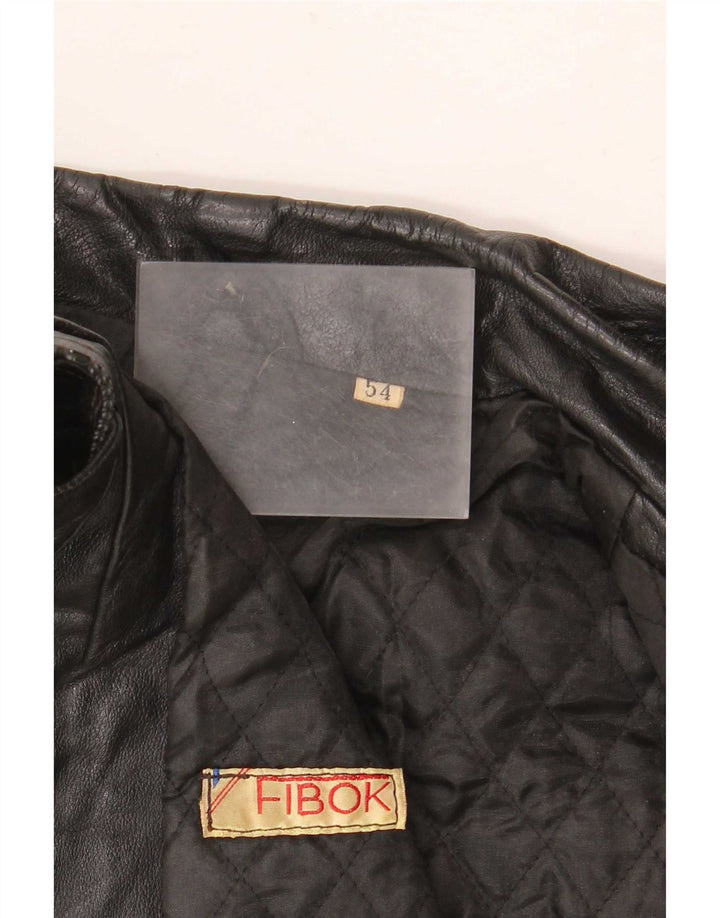Giacca in pelle da uomo Fibok IT 54 2XL Nera
