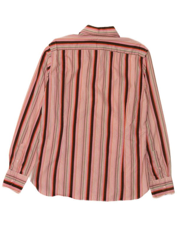 Ted Baker Camicia da uomo vestibilità regolare taglia 4 grande cotone a righe rosa