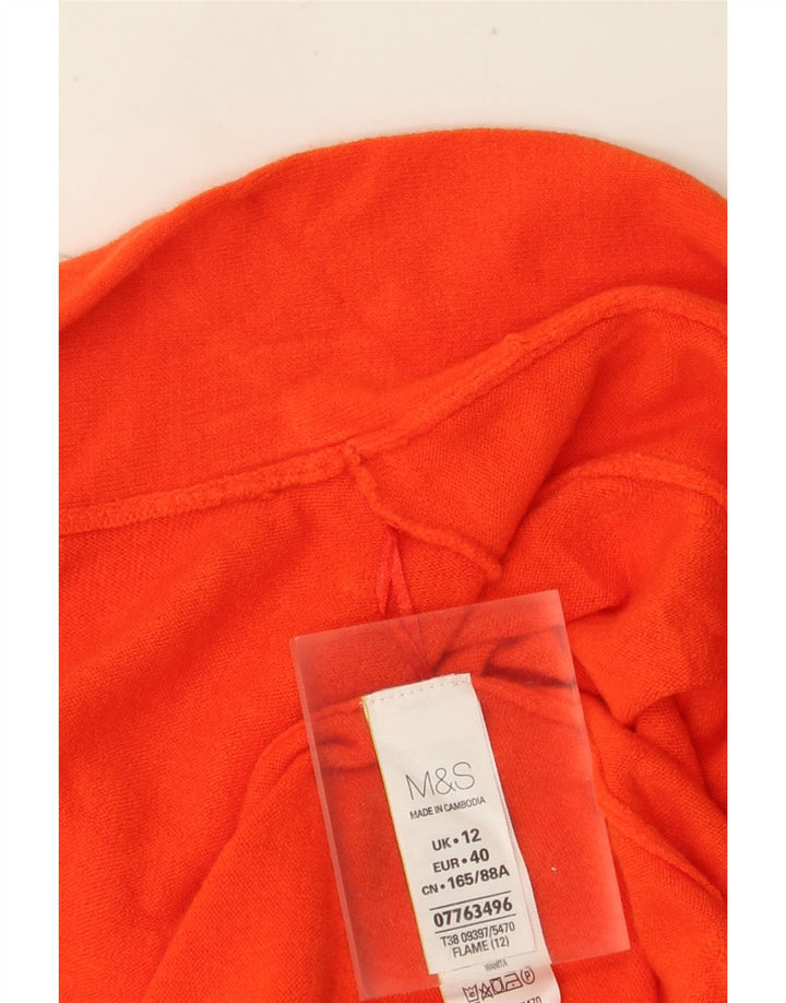 Maglione cardigan aperto lungo da donna Marks & Spencer UK 12 Arancione medio