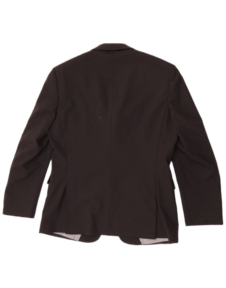 Giacca blazer slim da uomo a 2 bottoni Pierre Cardin UK 38 lana nera media