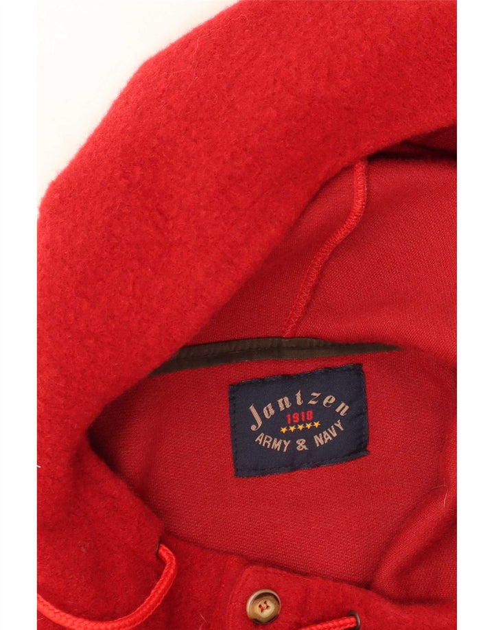 Jantzen Maglione in pile da uomo con cappuccio e collo a bottoni, grande rosso