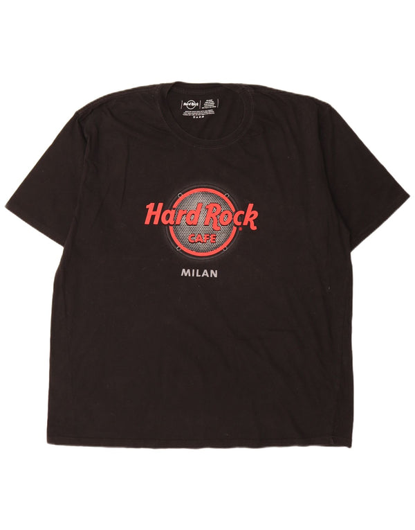 T-shirt grafica da uomo Hard Rock Cafe Milano 2XL cotone nero